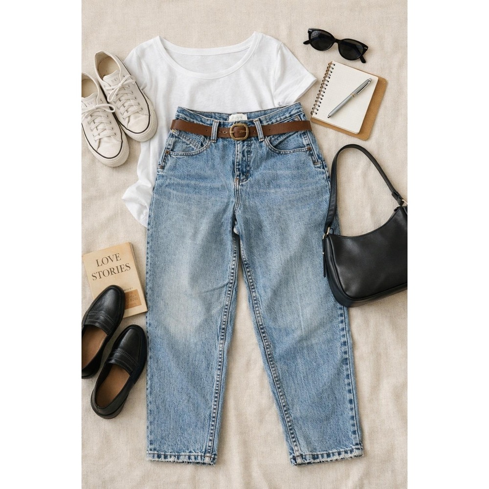 Christopher‎ & Banks Vintage Mom Jeans 14 Light Wash High Rise Western 90s Denim
